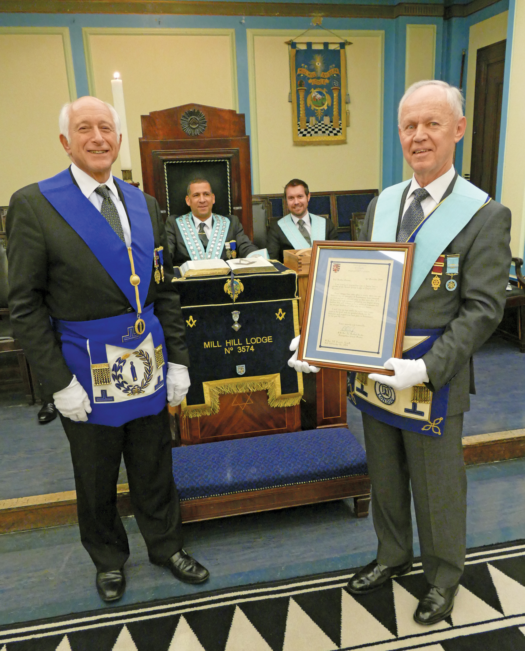 Metropolitan Grand Lodge MILL HILL LODGE NO 3574 CELEBRATE FIFTY